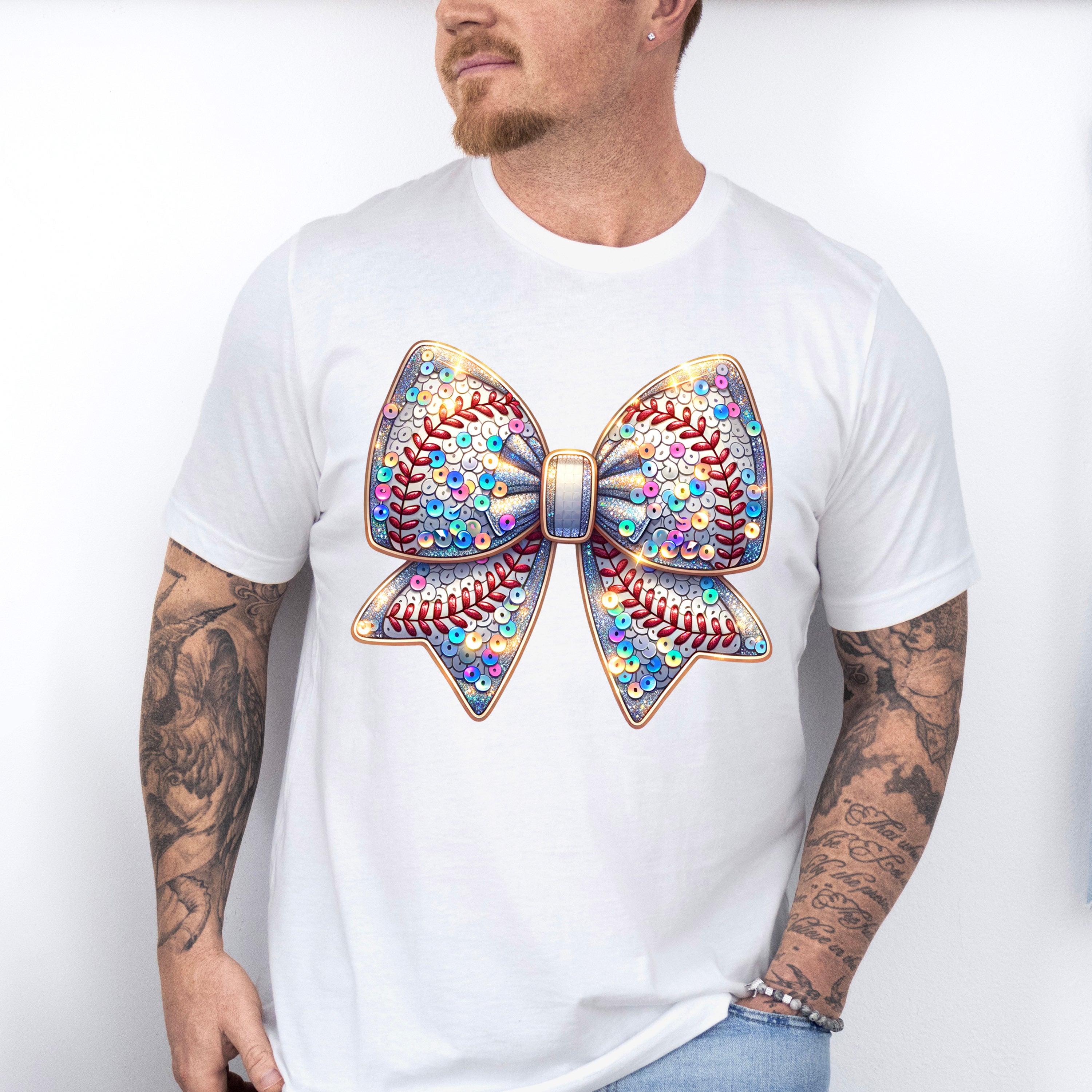 Sequin Bowtie - Baseball Unisex Crewneck T-Shirt Sweatshirt Hoodie