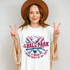 At The Ball Park Is Where I Spend Most Of My Days - Baseball Unisex Crewneck T-Shirt Sweatshirt Hoodie