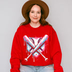 Blue And Pink Baseball Bats - Baseball Unisex Crewneck T-Shirt Sweatshirt Hoodie