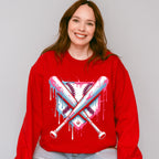 Blue And Pink Baseball Bats - Baseball Unisex Crewneck T-Shirt Sweatshirt Hoodie