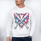 Blue And Pink Baseball Bats - Baseball Unisex Crewneck T-Shirt Sweatshirt Hoodie