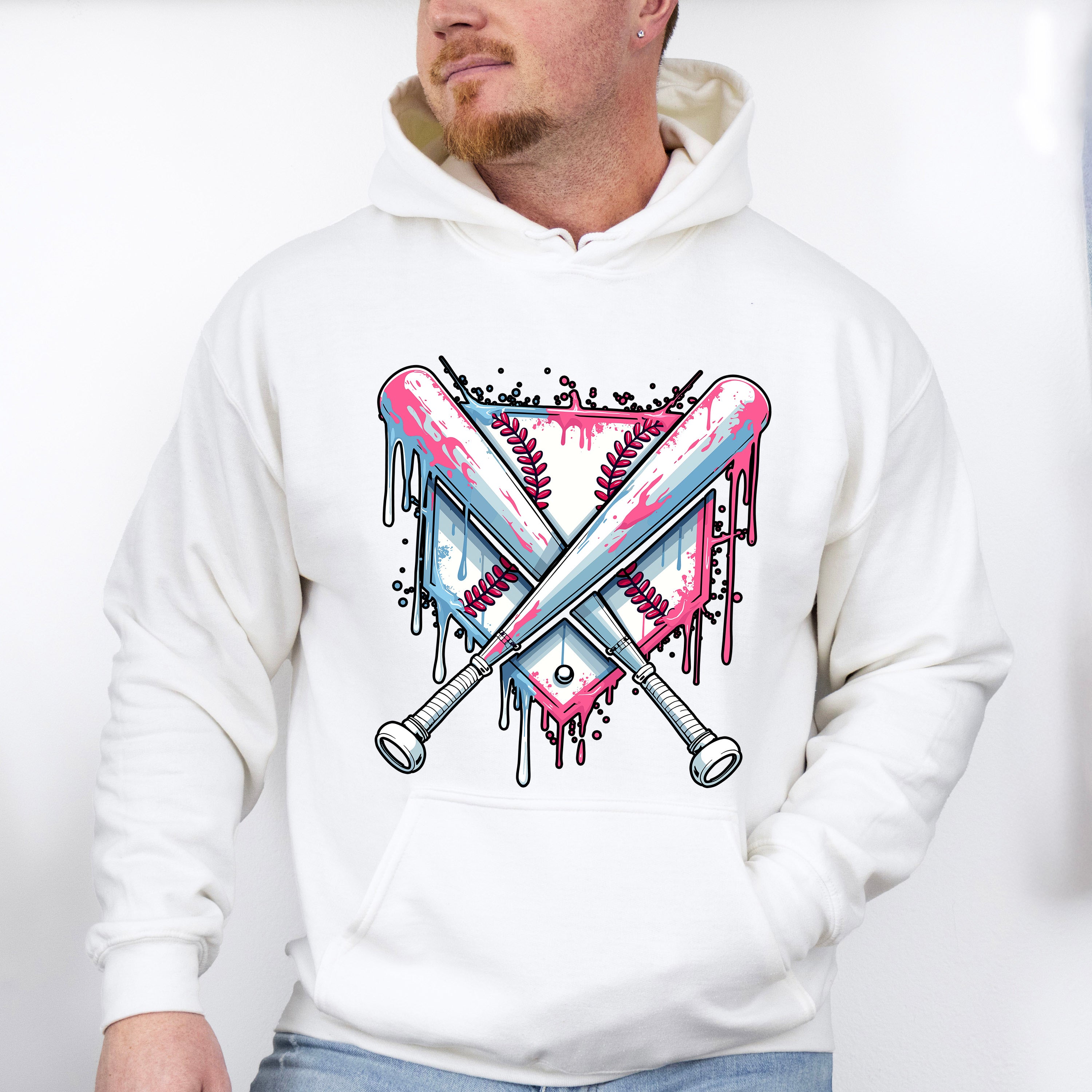 Blue And Pink Baseball Bats - Baseball Unisex Crewneck T-Shirt Sweatshirt Hoodie