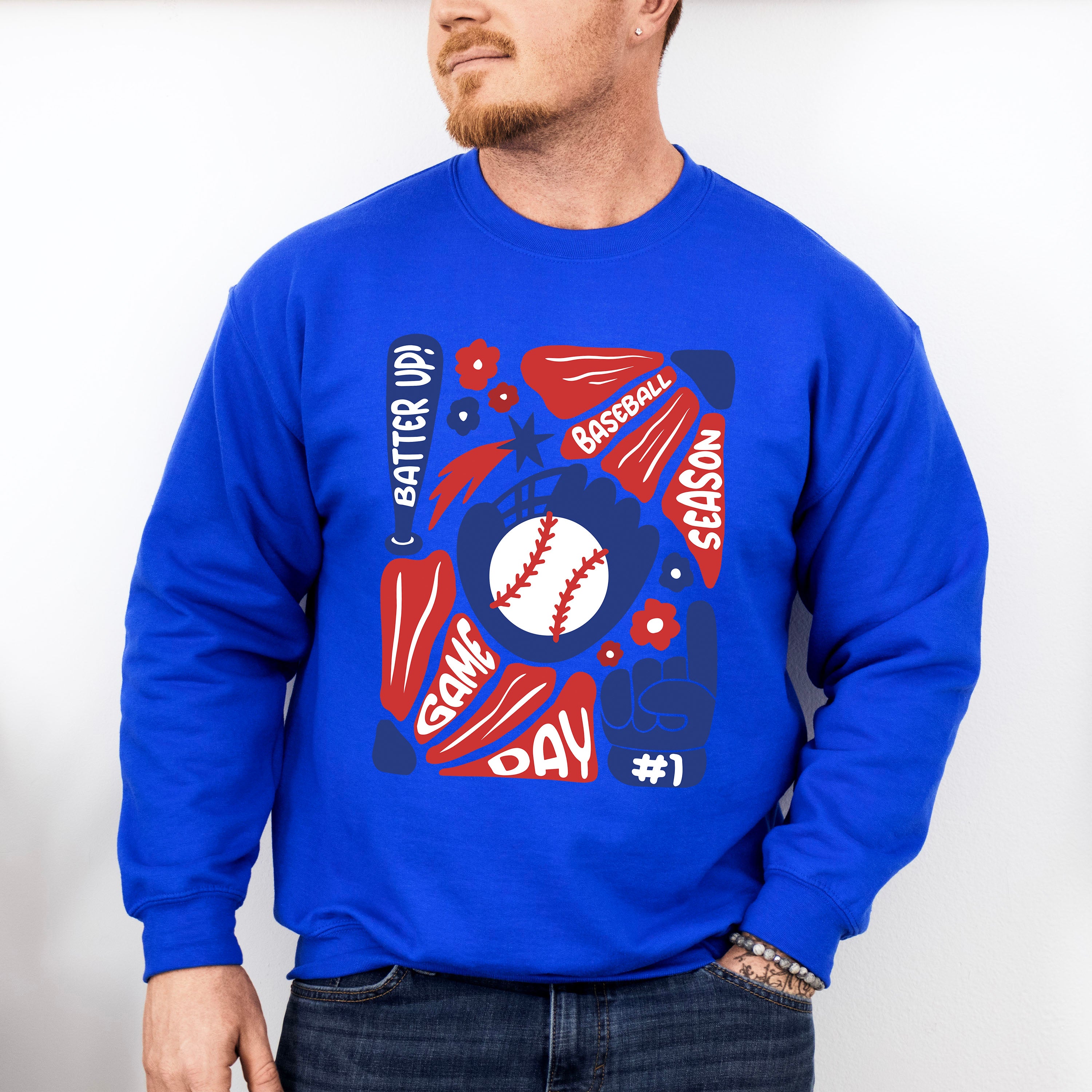 Batter Up Game Day Baseball Season - Baseball Unisex Crewneck T-Shirt Sweatshirt Hoodie