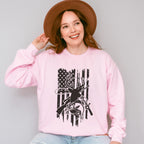 American Flag Reindeer Design - Hunting Theme Unisex Crewneck T-Shirt Sweatshirt Hoodie