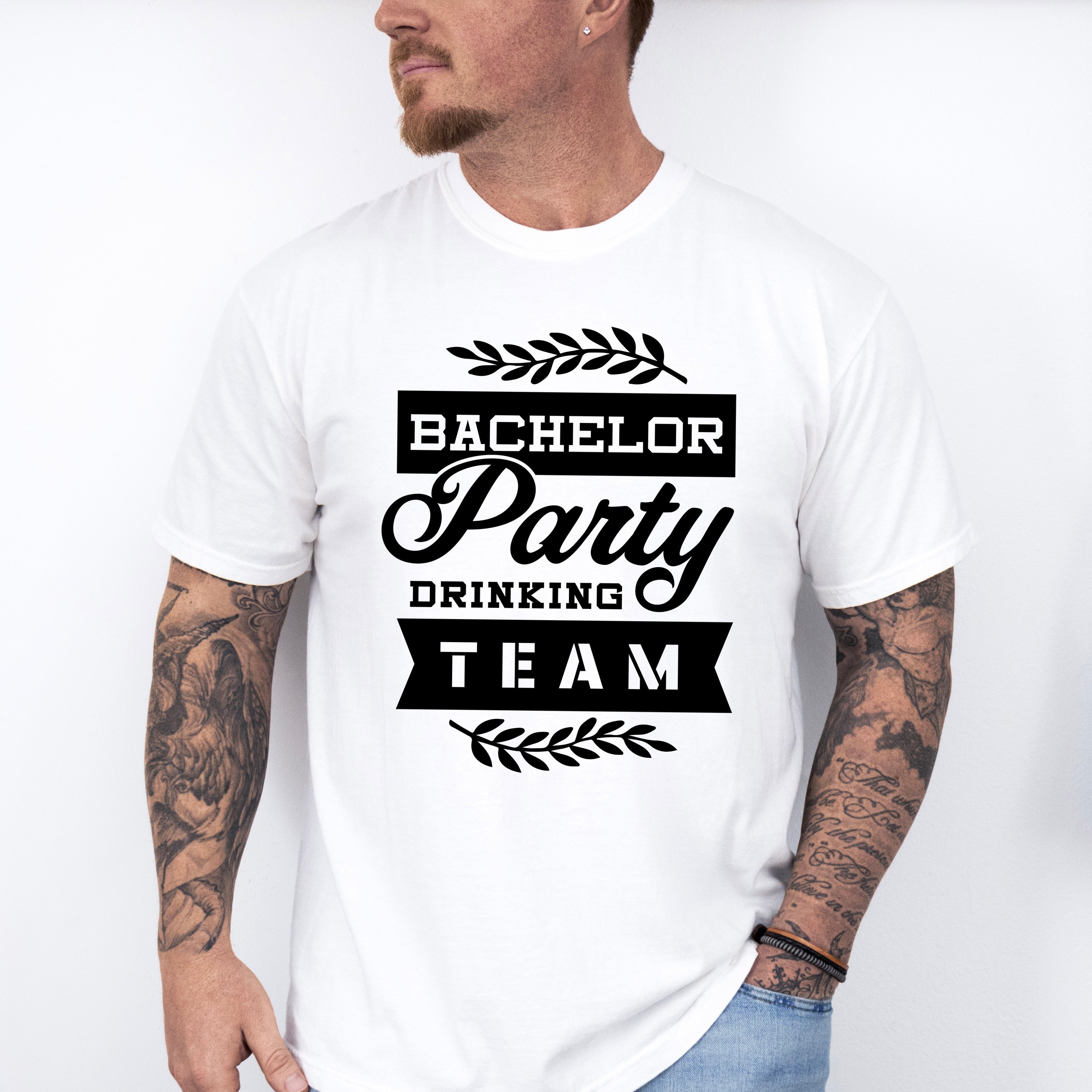 Bachelor Party Drinking Team B&amp;W - Bachelor Unisex Crewneck T-Shirt Sweatshirt Hoodie