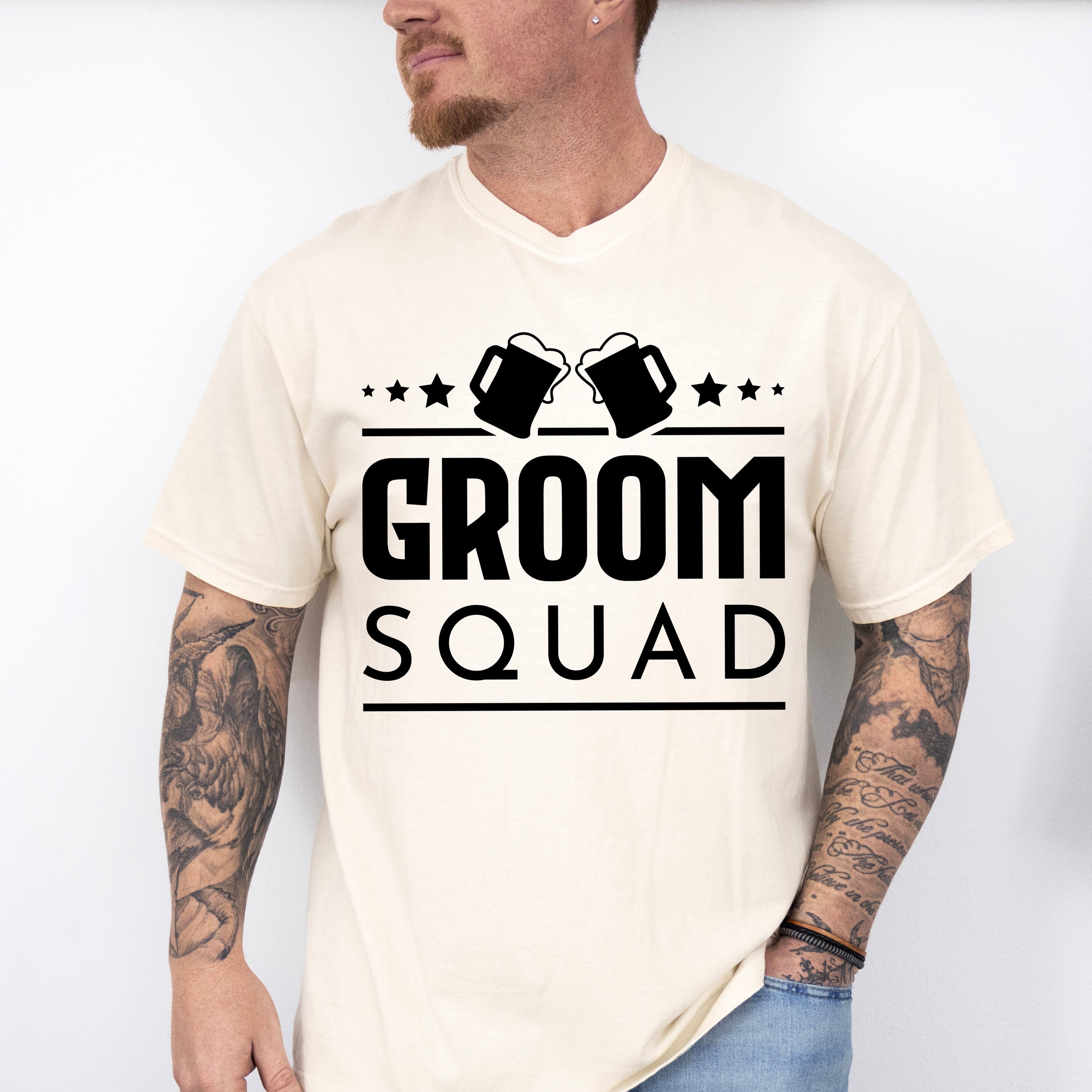 Groom Squad Beer B&amp;W - Bachelor Unisex Crewneck T-Shirt Sweatshirt Hoodie