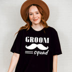 Groom Squad Mustache B&W - Bachelor Unisex Crewneck T-Shirt Sweatshirt Hoodie
