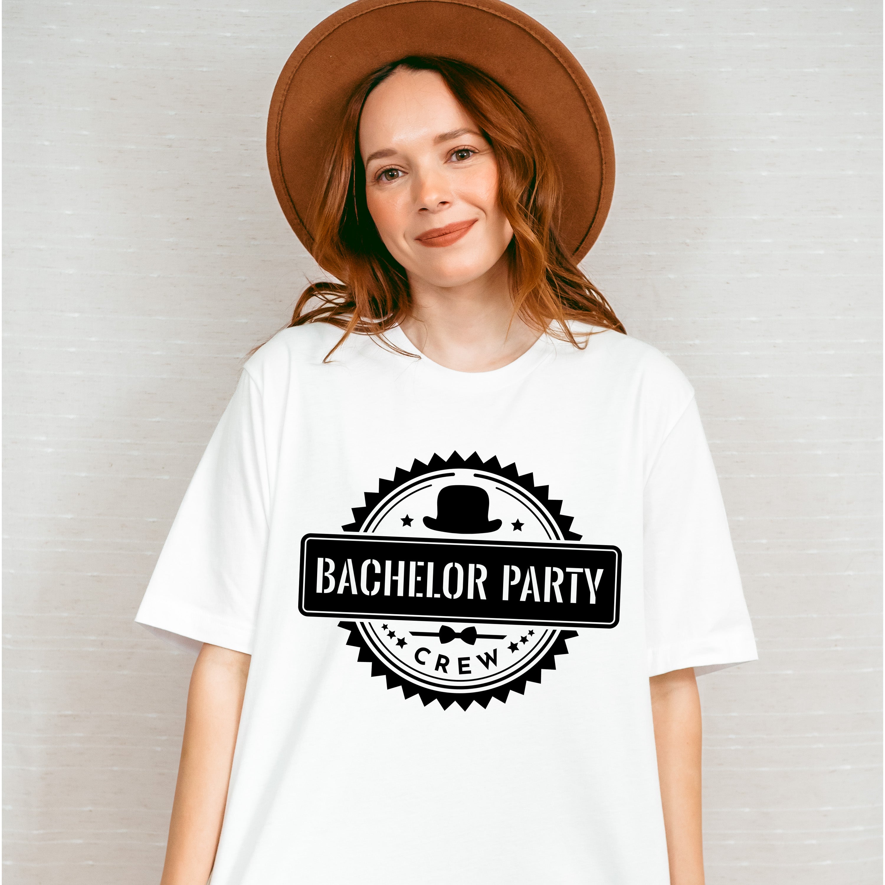 Bachelor Party Crew Hat B&amp;W Design - Bachelor Unisex Crewneck T-Shirt Sweatshirt Hoodie