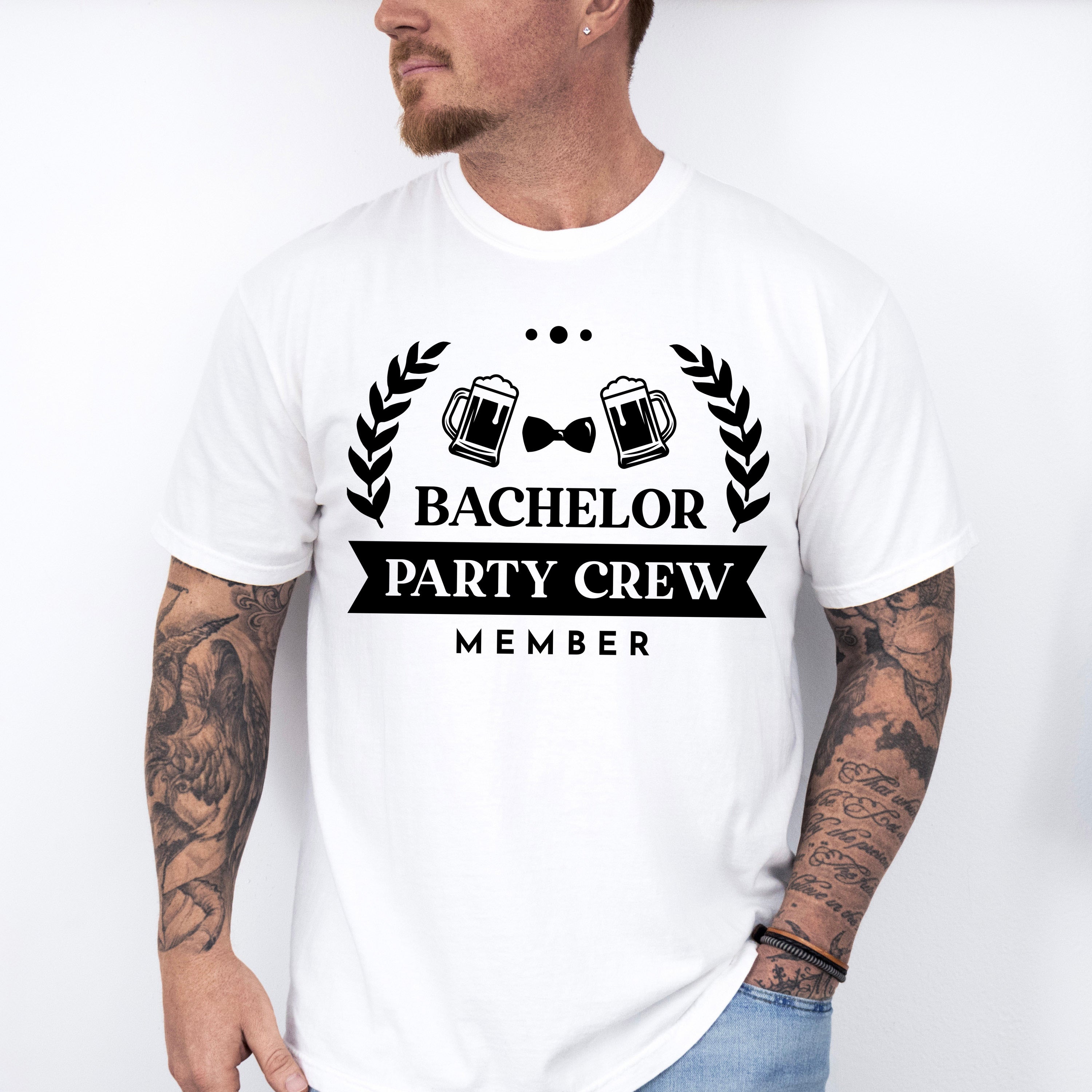 Bachelor Party Crew Member B&amp;W Design - Bachelor Unisex Crewneck T-Shirt Sweatshirt Hoodie