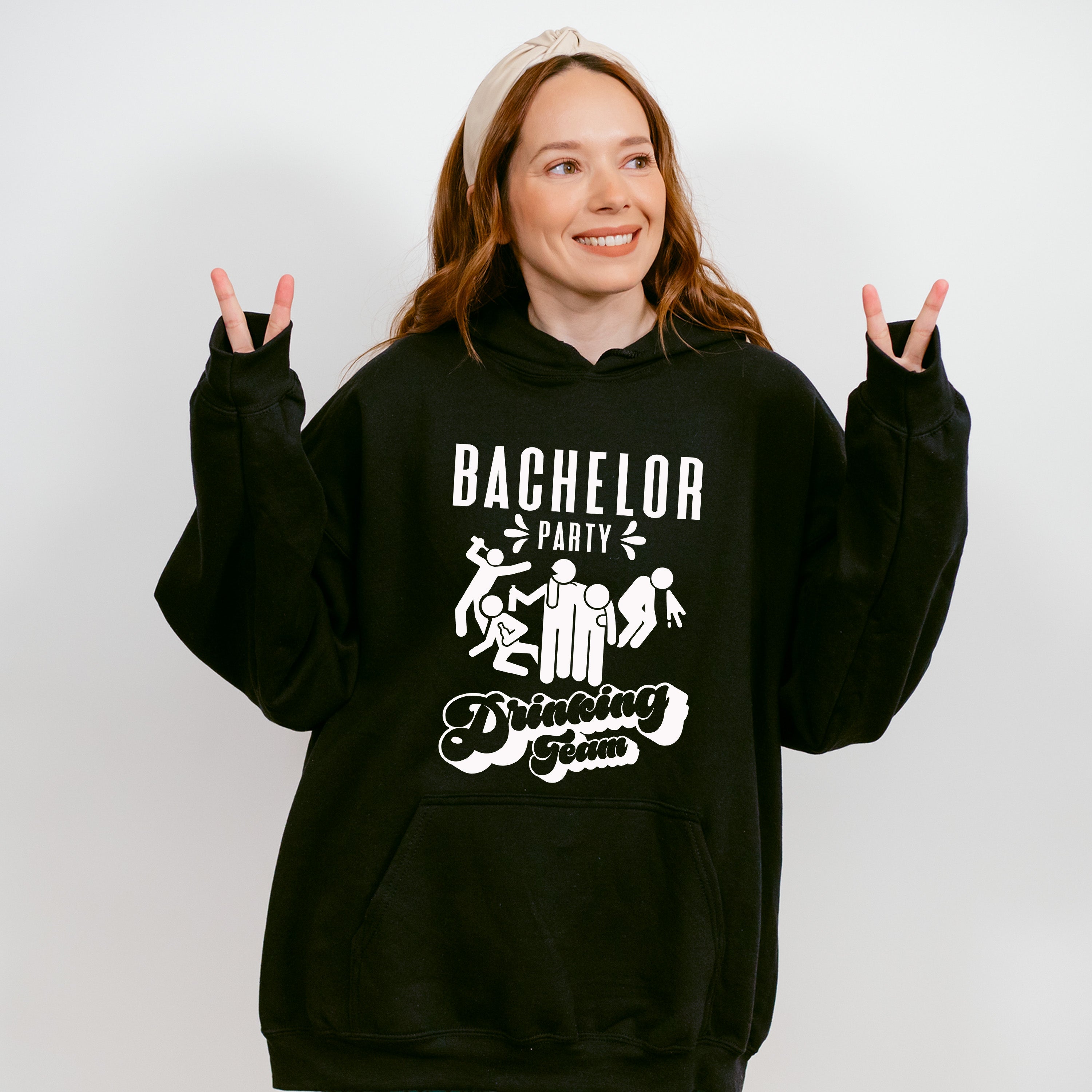 Bachelor Party Drinking Team Black And White - Bachelor Unisex Crewneck T-Shirt Sweatshirt Hoodie