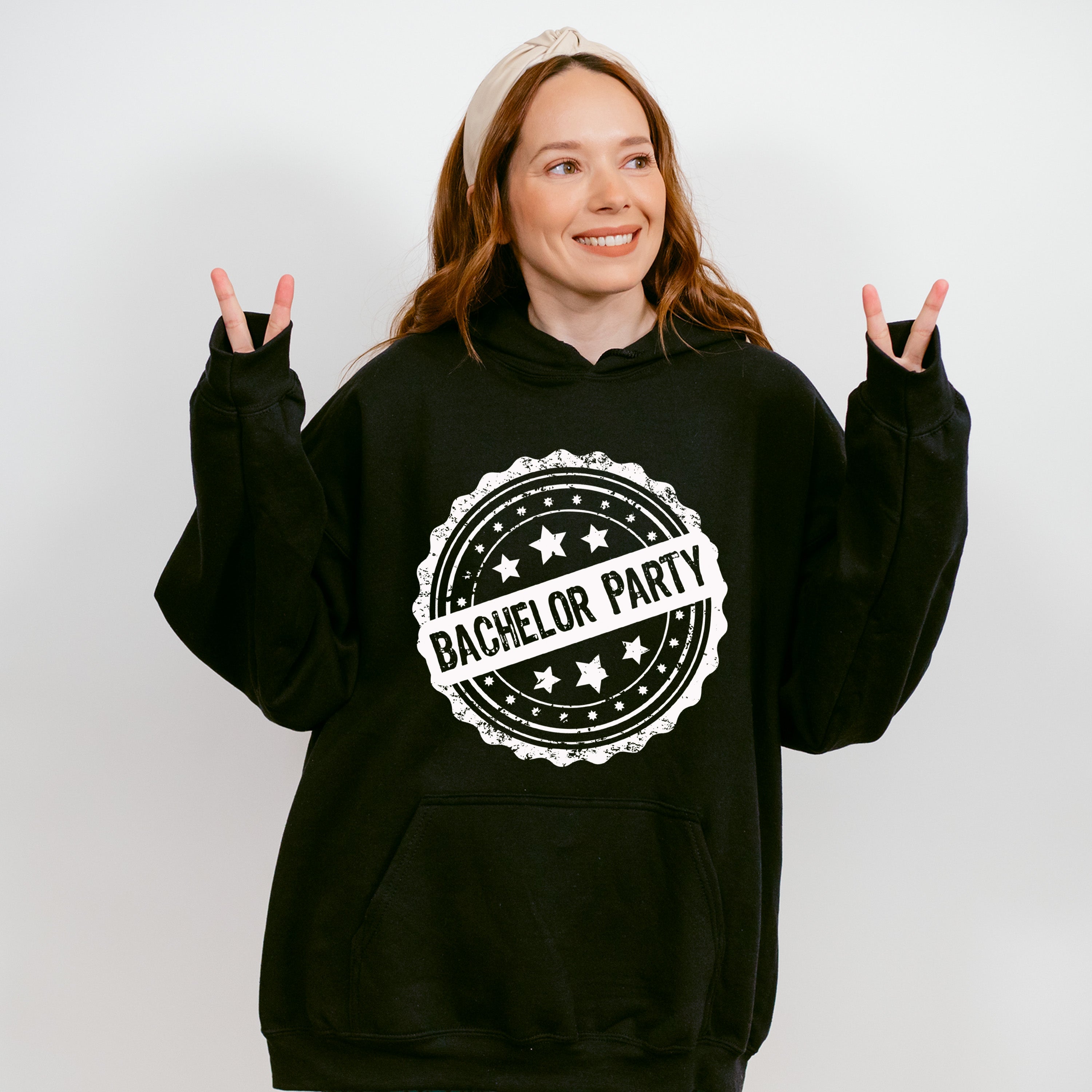 Bachelor Party Circular B&amp;W Design - Bachelor Unisex Crewneck T-Shirt Sweatshirt Hoodie