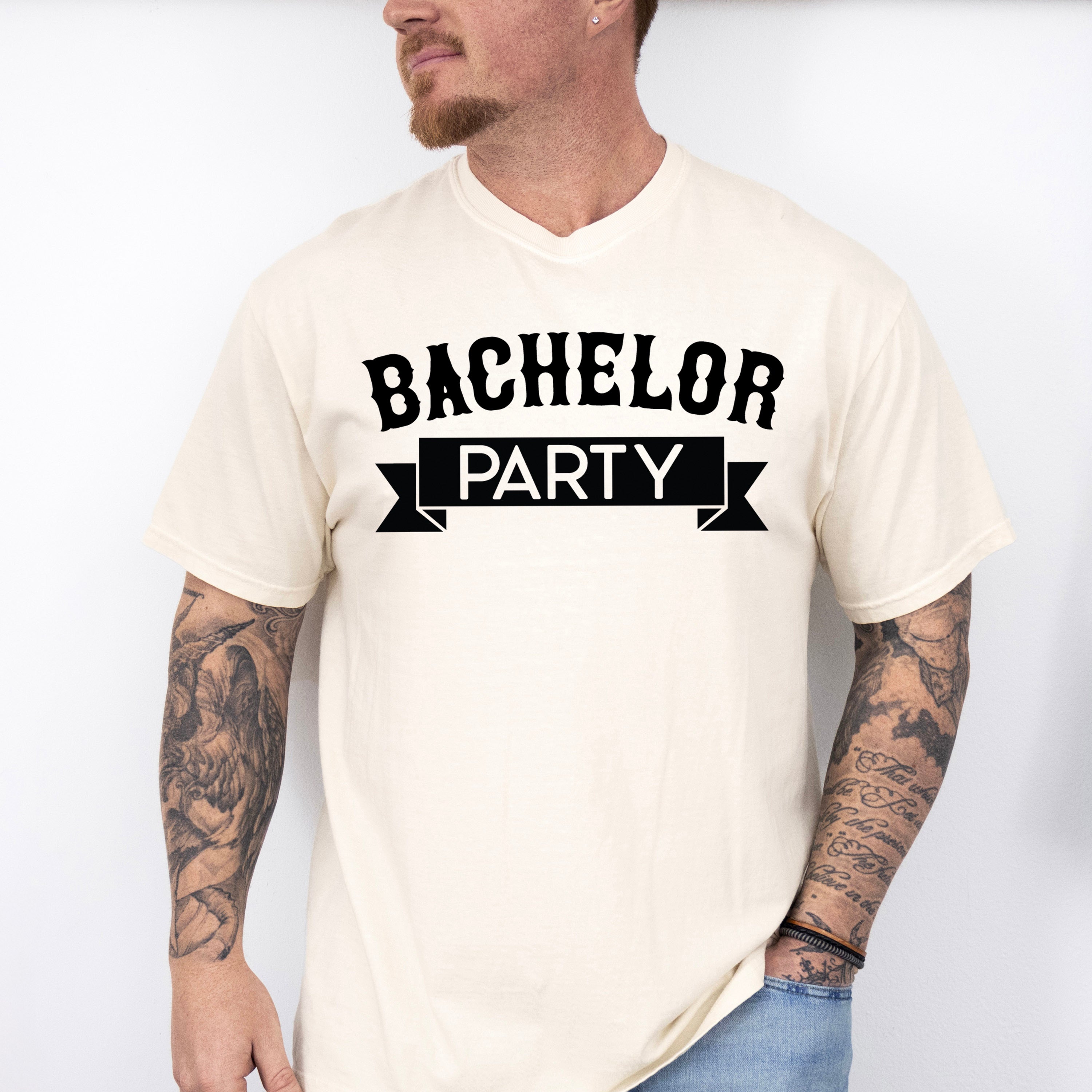 Bachelor Party Banner B&amp;W Design - Bachelor Unisex Crewneck T-Shirt Sweatshirt Hoodie