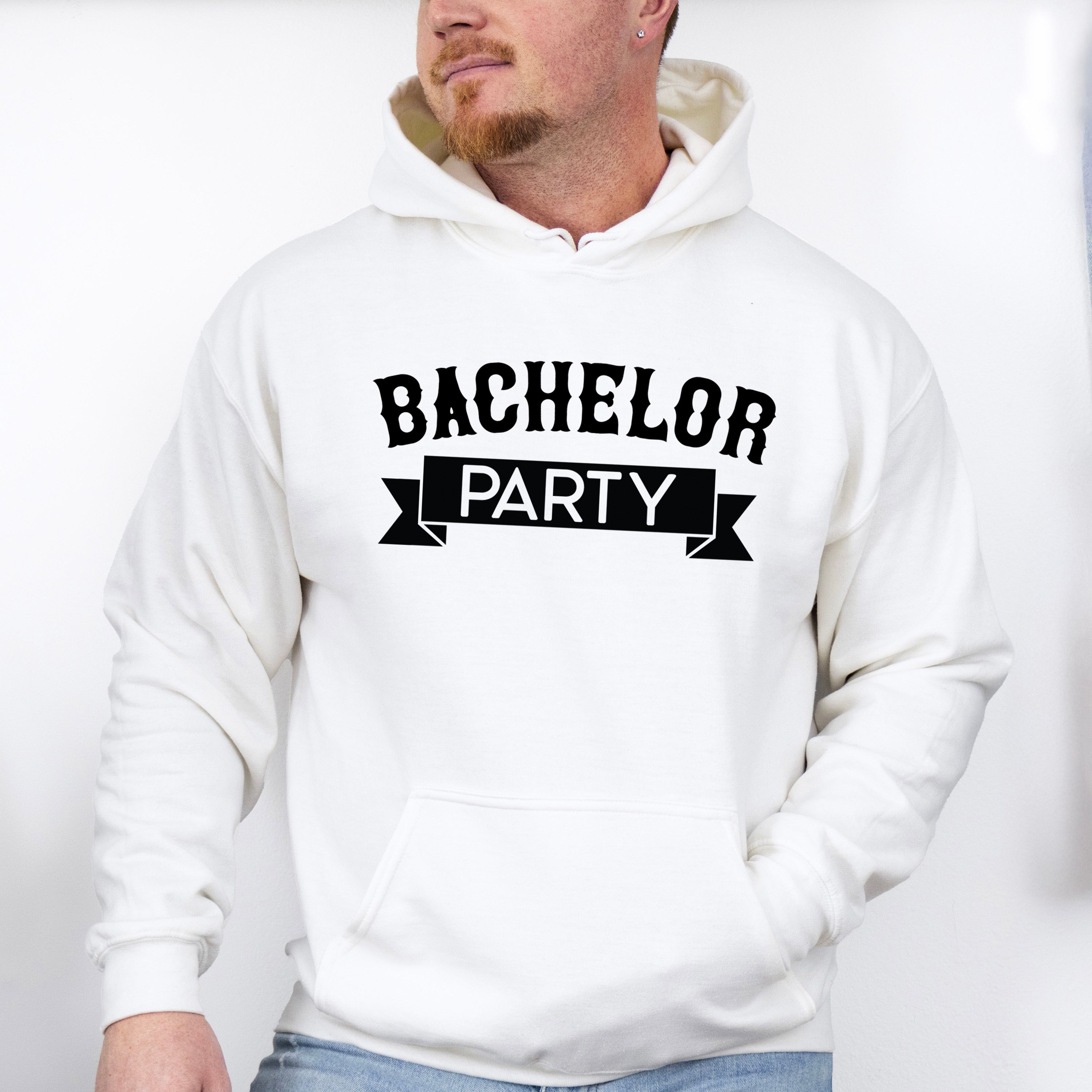 Bachelor Party Banner B&amp;W Design - Bachelor Unisex Crewneck T-Shirt Sweatshirt Hoodie