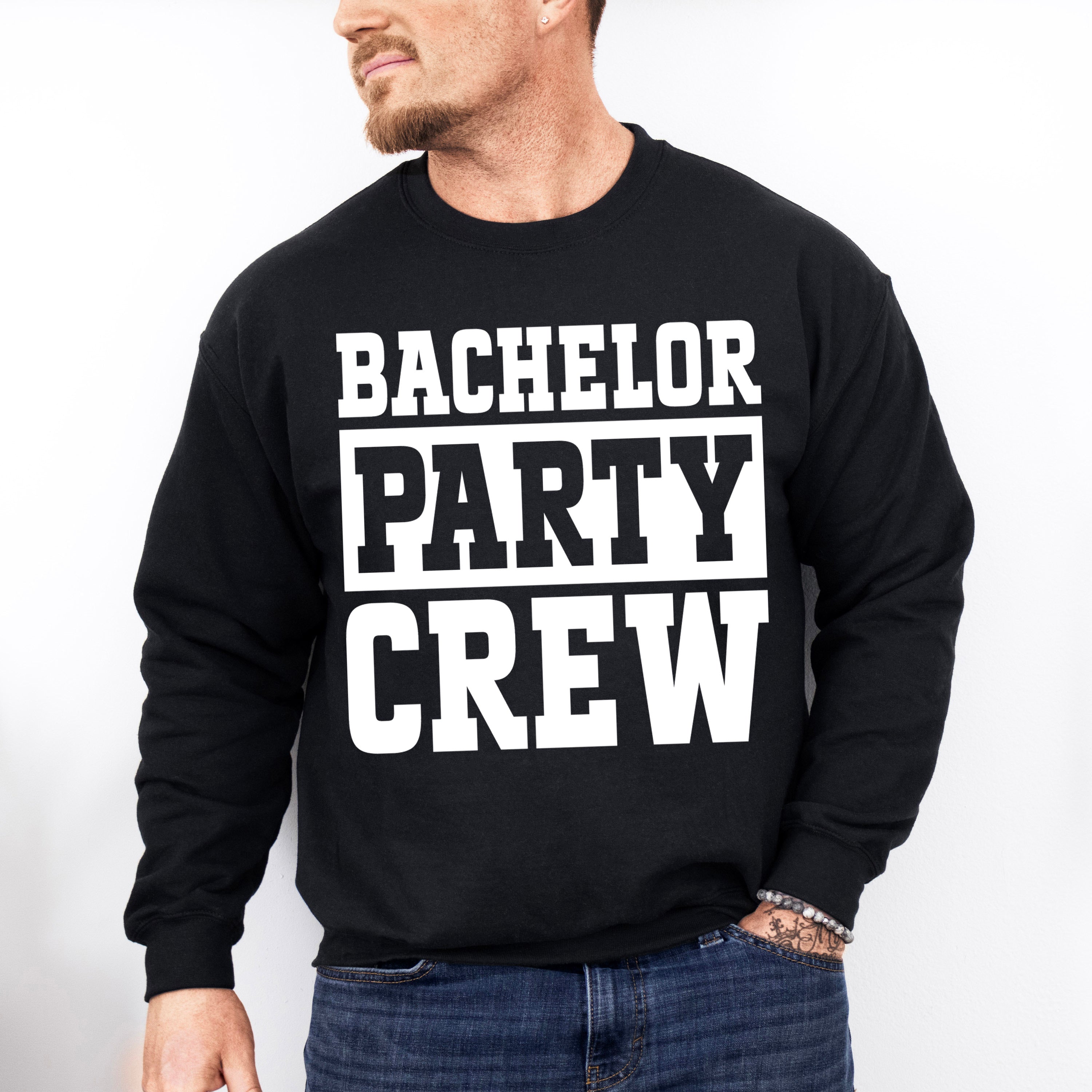 Bachelor Party Crew B&amp;W Design - Bachelor Unisex Crewneck T-Shirt Sweatshirt Hoodie