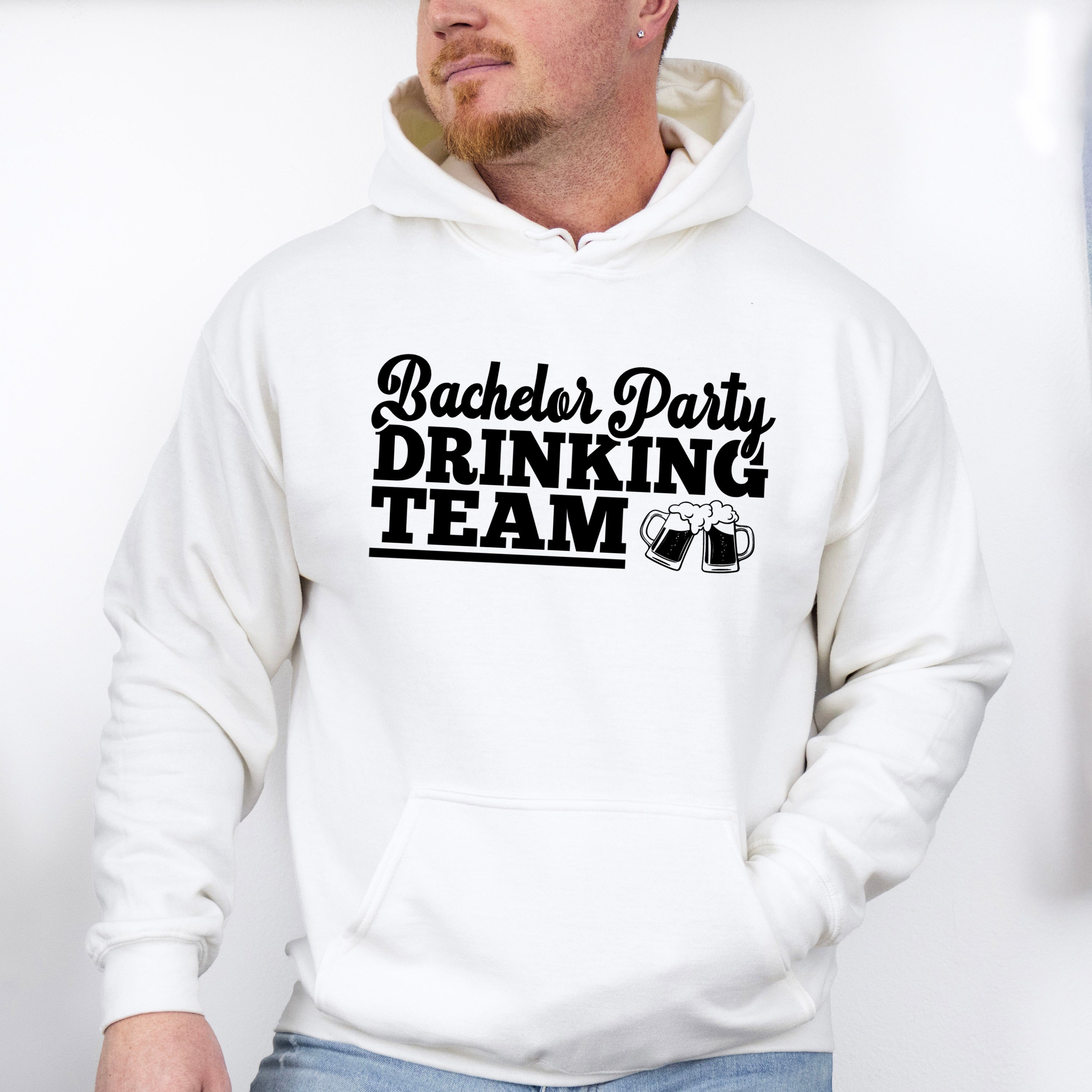 Bachelor Party Drinking Team Black And White Design - Bachelor Unisex Crewneck T-Shirt Sweatshirt Hoodie