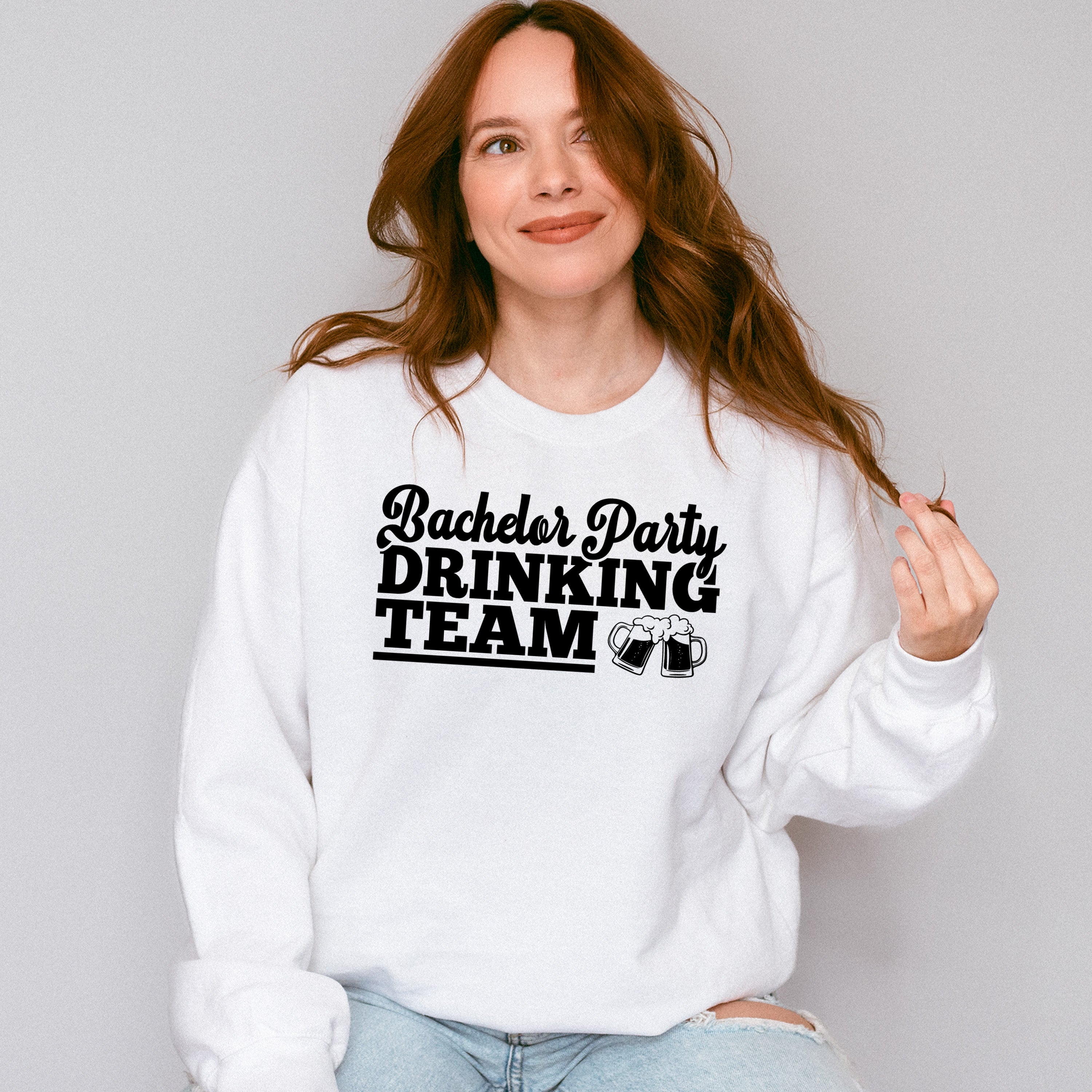 Bachelor Party Drinking Team Black And White Design - Bachelor Unisex Crewneck T-Shirt Sweatshirt Hoodie