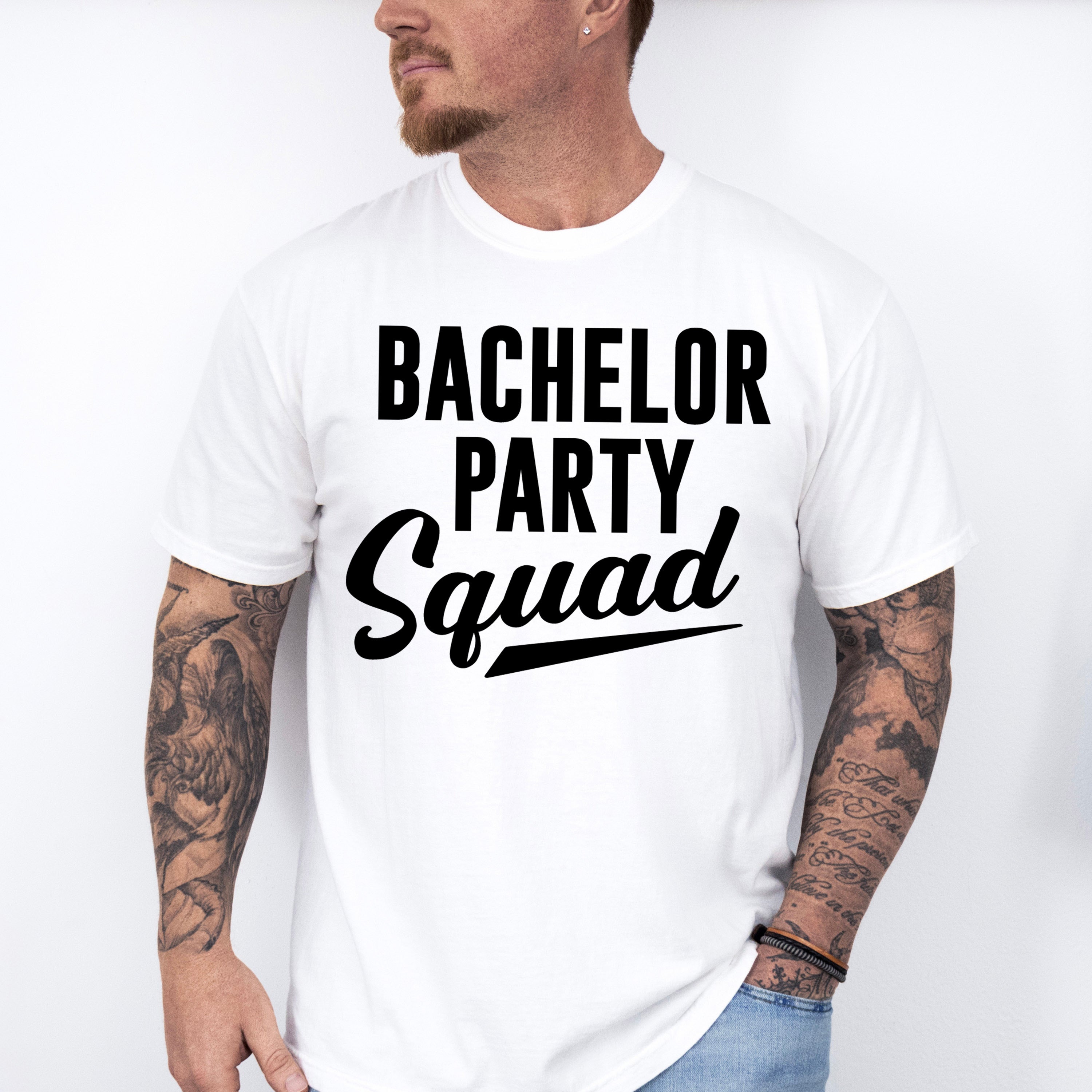 Bachelor Party Squad B&amp;W Design - Bachelor Unisex Crewneck T-Shirt Sweatshirt Hoodie