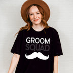Groom Squad Mustache B&W Design - Bachelor Unisex Crewneck T-Shirt Sweatshirt Hoodie