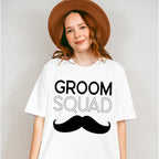 Groom Squad Mustache B&W Design - Bachelor Unisex Crewneck T-Shirt Sweatshirt Hoodie