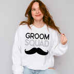 Groom Squad Mustache B&W Design - Bachelor Unisex Crewneck T-Shirt Sweatshirt Hoodie