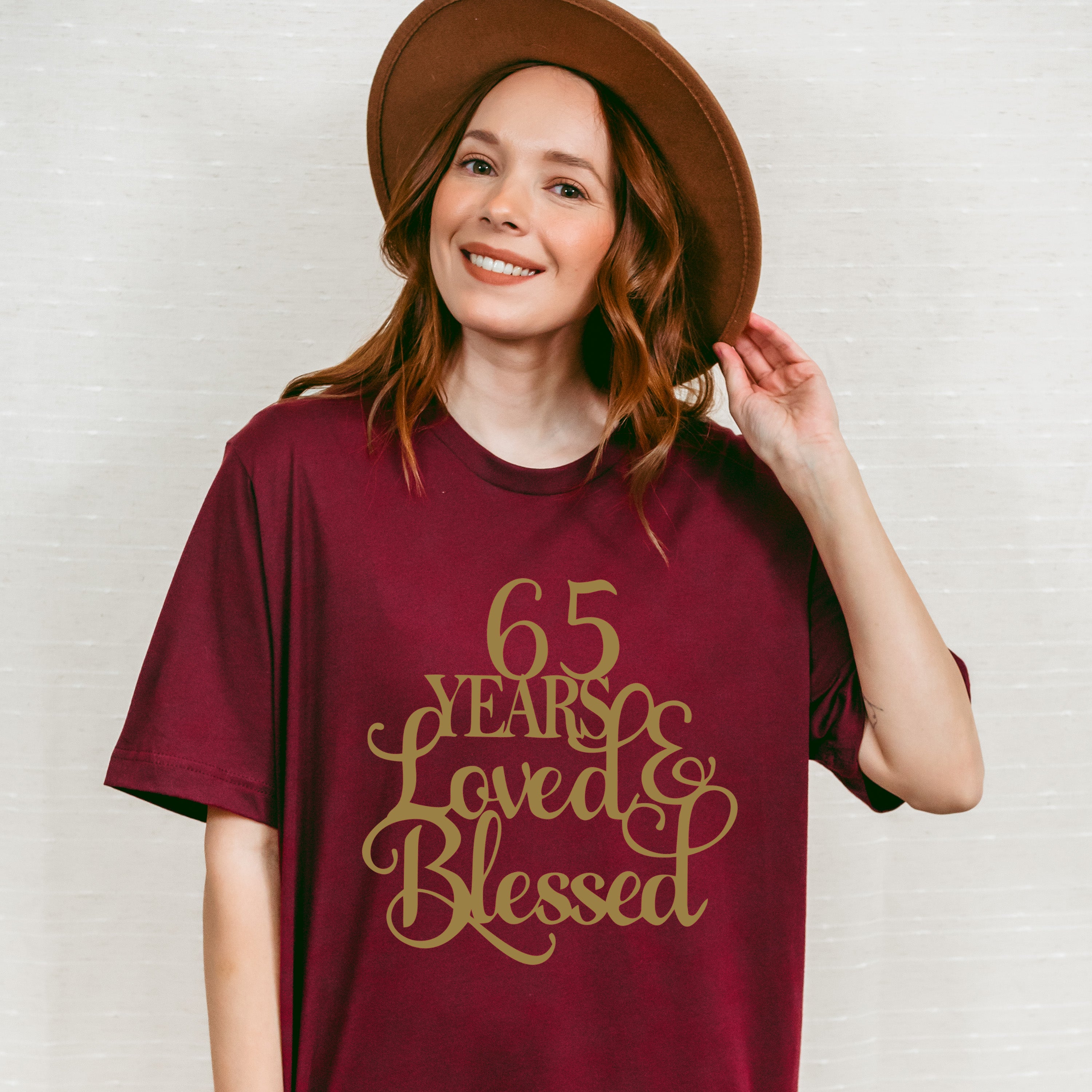 65 Years Loved &amp; Blessed - Anniversary Unisex Crewneck T-Shirt Sweatshirt Hoodie