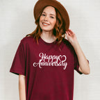 Happy Anniversary B&W Design - Anniversary Unisex Crewneck T-Shirt Sweatshirt Hoodie