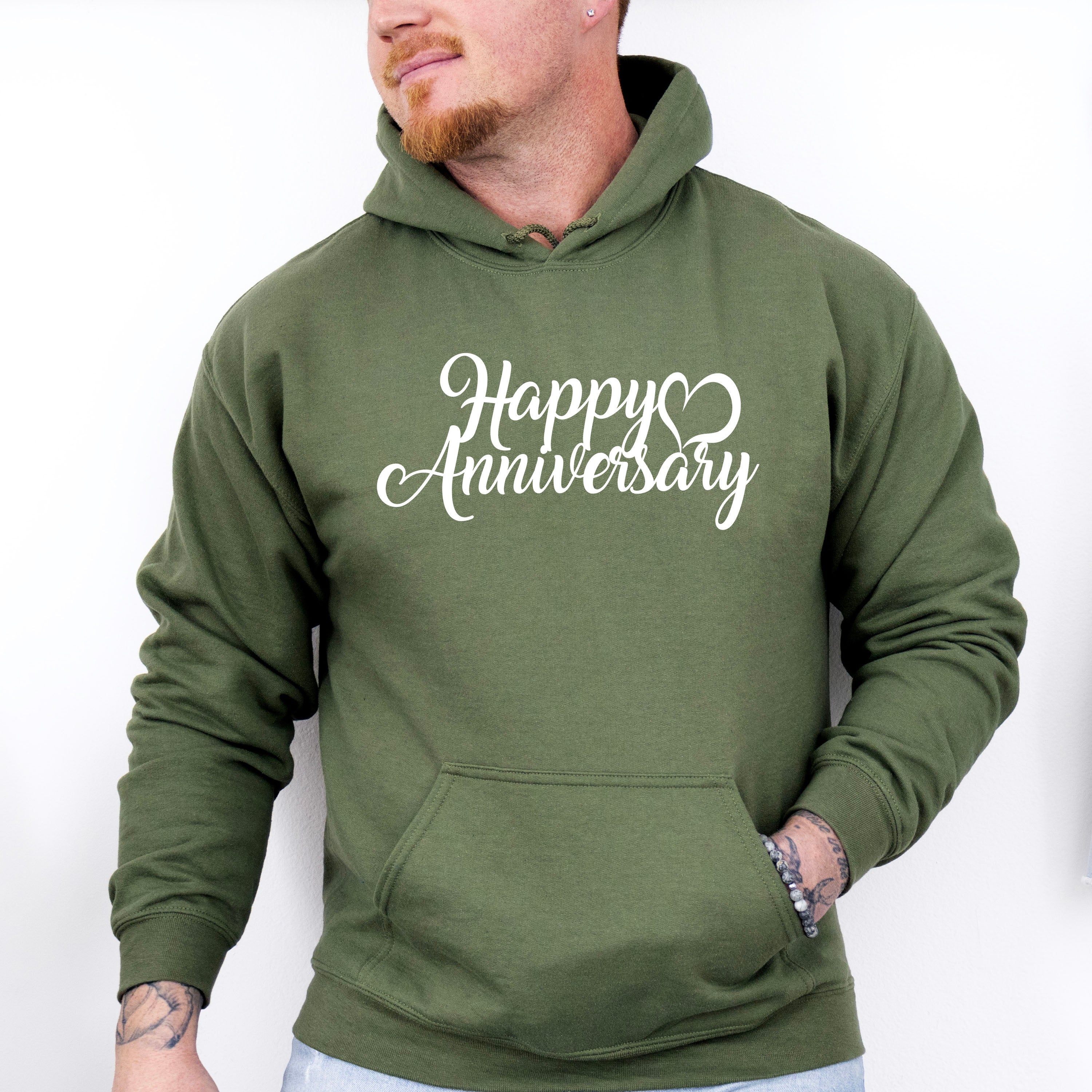 Happy Anniversary B&amp;W Design - Anniversary Unisex Crewneck T-Shirt Sweatshirt Hoodie