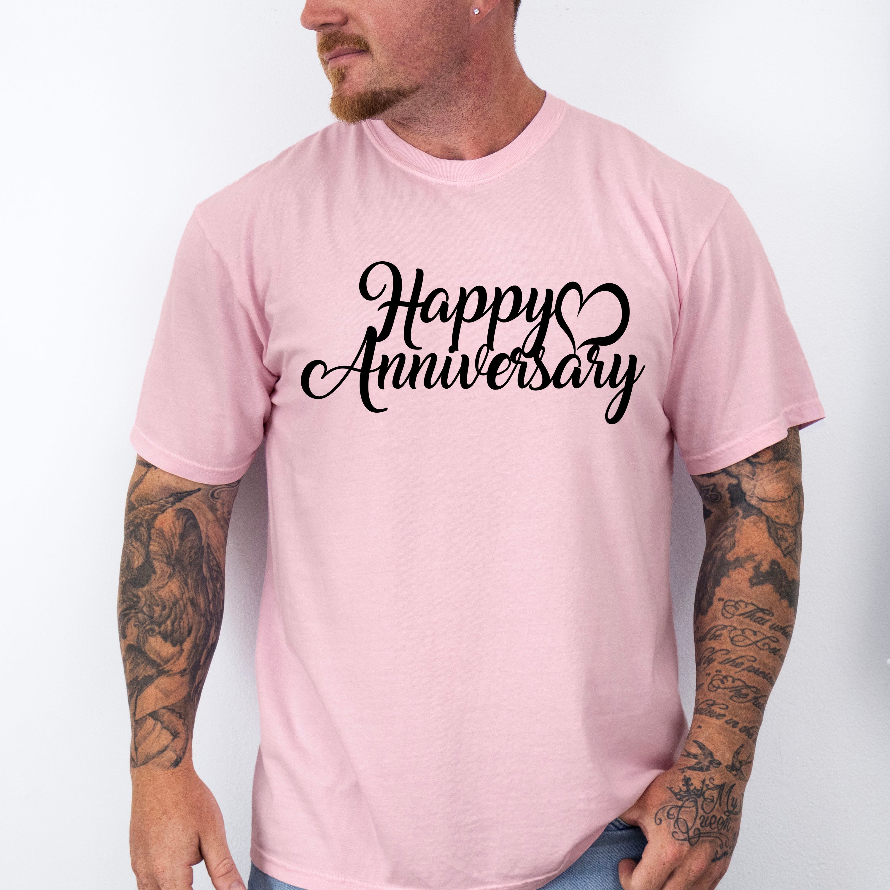 Happy Anniversary B&amp;W Design - Anniversary Unisex Crewneck T-Shirt Sweatshirt Hoodie