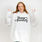 Happy Anniversary B&W Design - Anniversary Unisex Crewneck T-Shirt Sweatshirt Hoodie