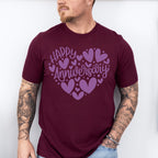 Happy Anniversary Purple Heart Design - Anniversary Unisex Crewneck T-Shirt Sweatshirt Hoodie