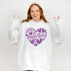 Happy Anniversary Purple Heart Design - Anniversary Unisex Crewneck T-Shirt Sweatshirt Hoodie