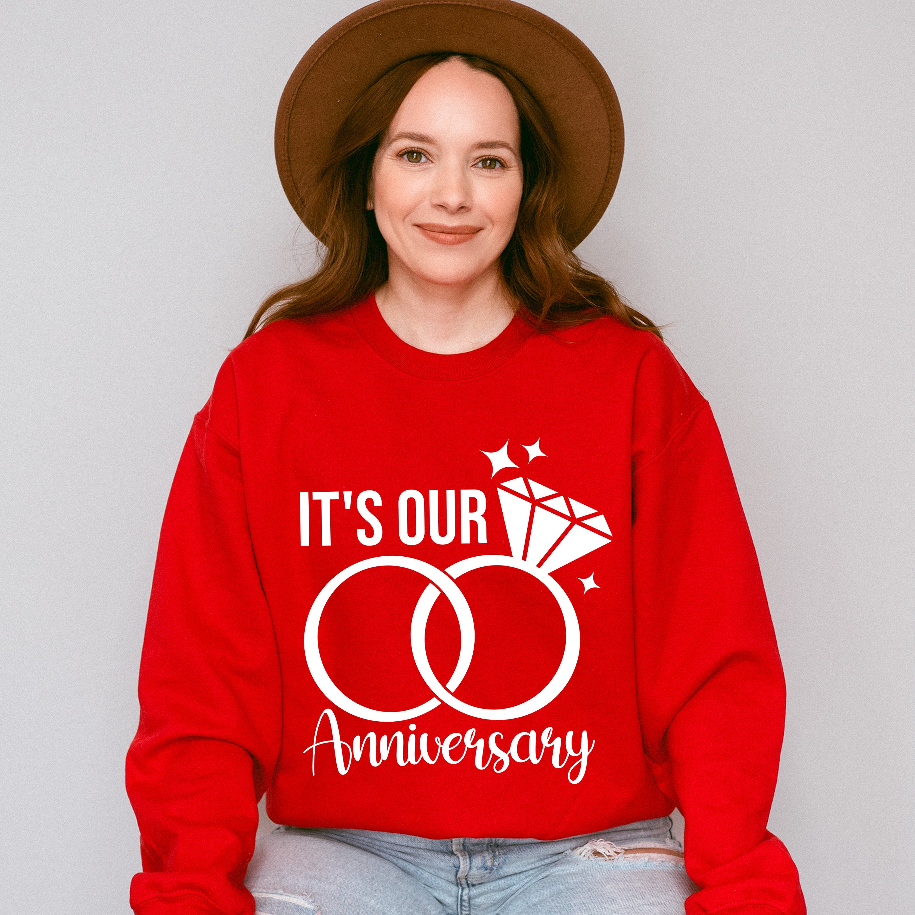 It's Our Anniversary B&amp;W Design - Anniversary Unisex Crewneck T-Shirt Sweatshirt Hoodie