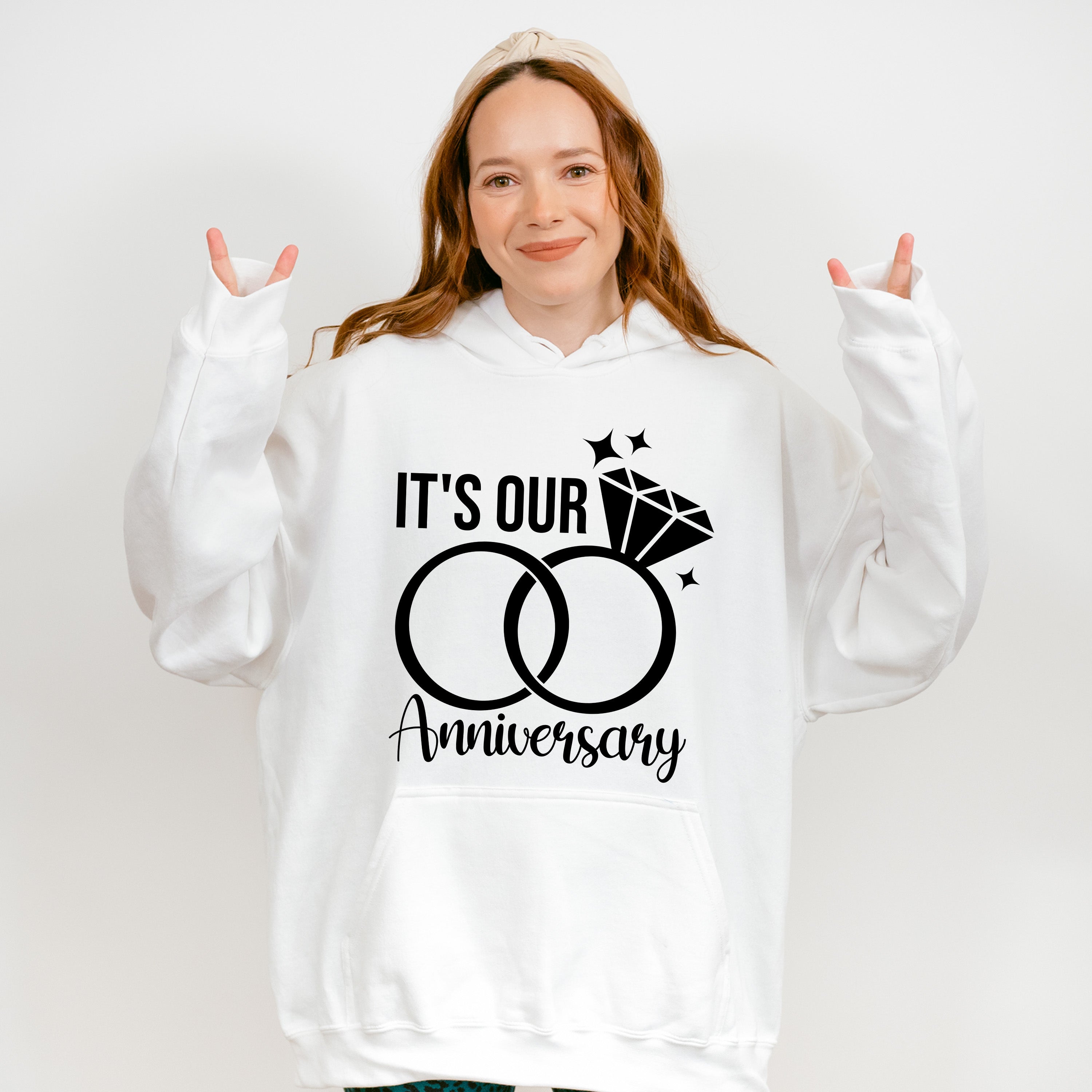 It's Our Anniversary B&amp;W Design - Anniversary Unisex Crewneck T-Shirt Sweatshirt Hoodie