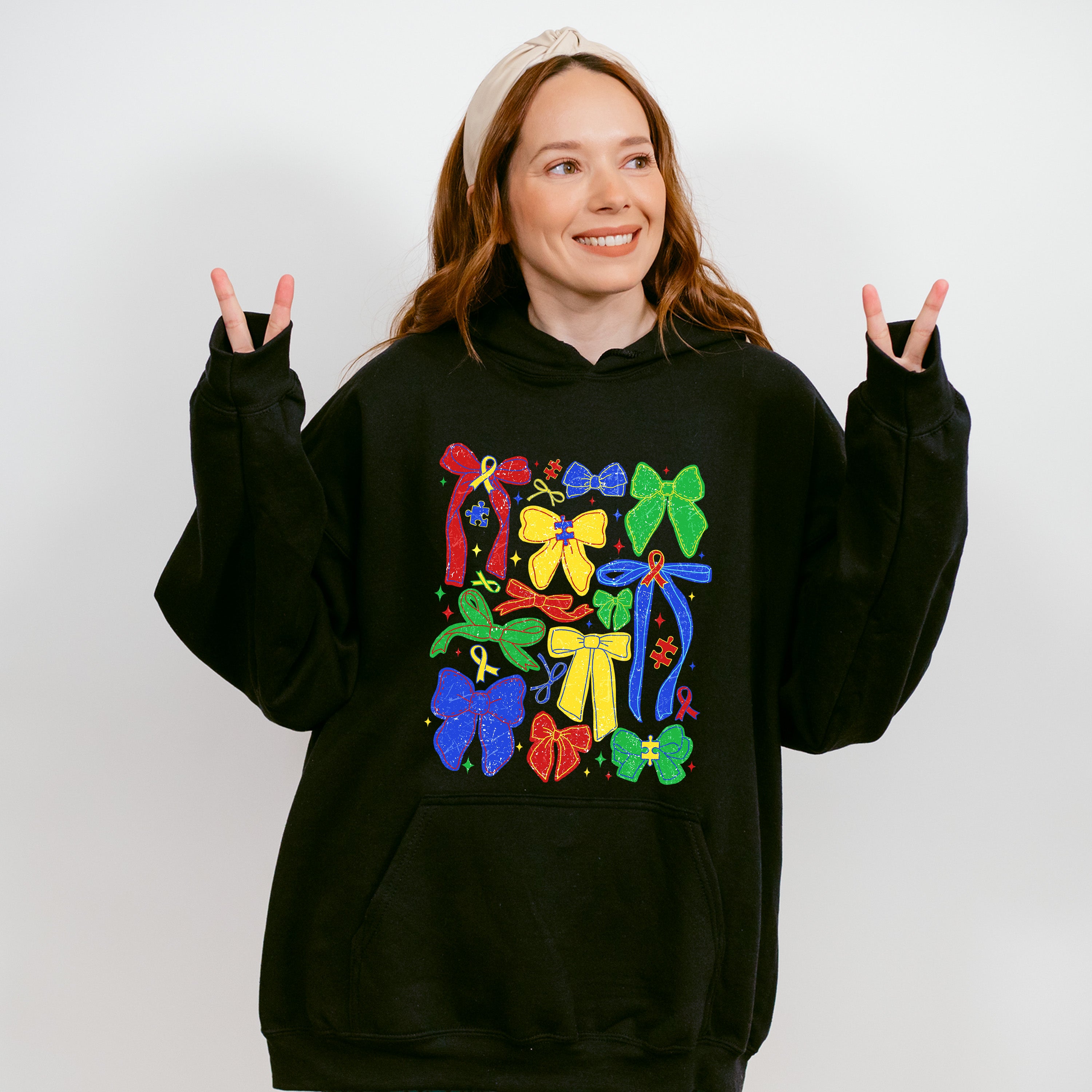Colorful Ribbons - Autism Awareness Unisex Crewneck T-Shirt Sweatshirt Hoodie