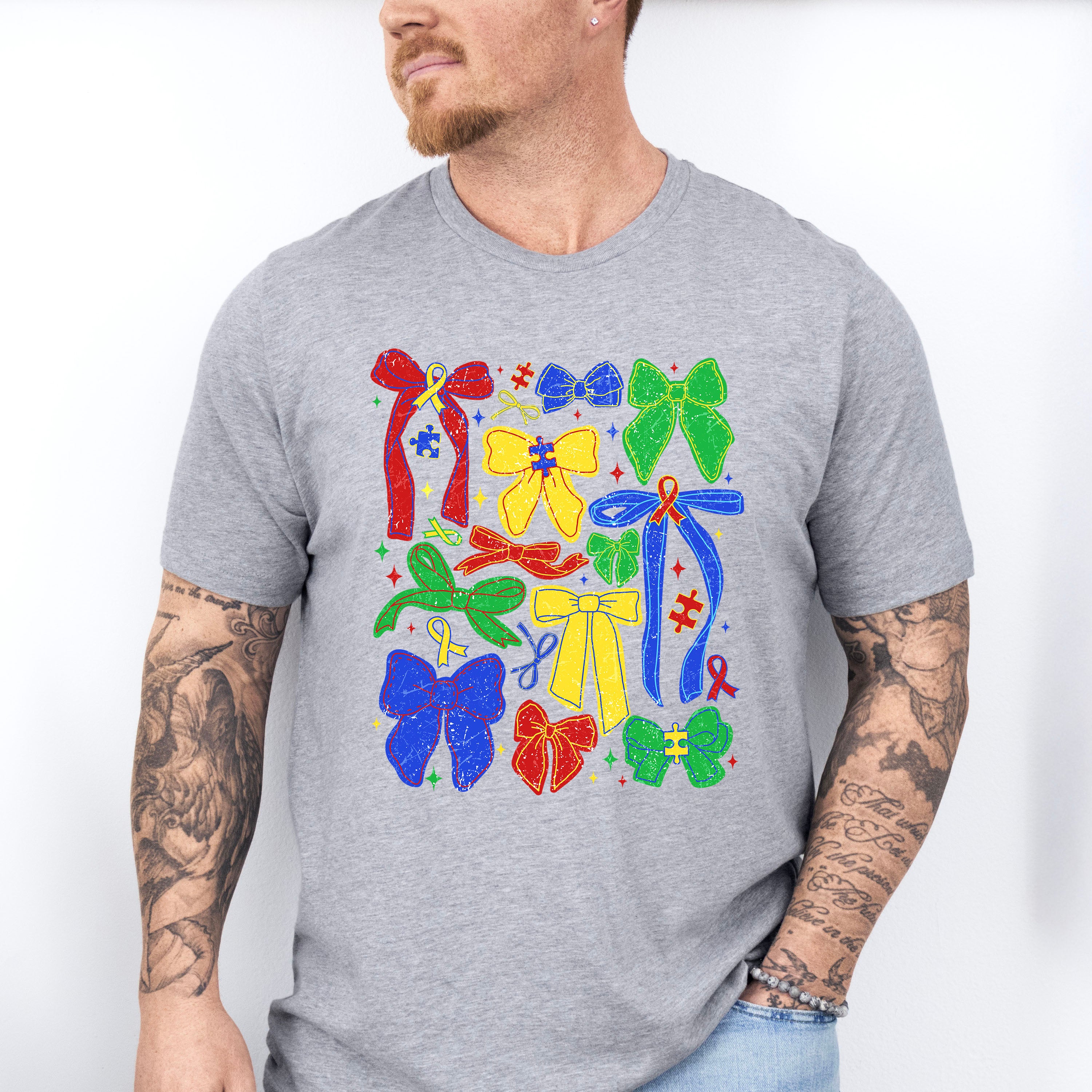 Colorful Ribbons - Autism Awareness Unisex Crewneck T-Shirt Sweatshirt Hoodie