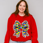 Ribbon Jigsaw Puzzle Design - Autism Awareness Unisex Crewneck T-Shirt Sweatshirt Hoodie