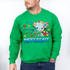 It's Okay To Be Different Elephant Design - Autism Awareness Unisex Crewneck T-Shirt Sweatshirt Hoodie