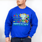 It's Okay To Be Different Elephant Design - Autism Awareness Unisex Crewneck T-Shirt Sweatshirt Hoodie