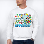 It's Okay To Be Different Elephant Design - Autism Awareness Unisex Crewneck T-Shirt Sweatshirt Hoodie