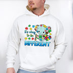It's Okay To Be Different Elephant Design - Autism Awareness Unisex Crewneck T-Shirt Sweatshirt Hoodie