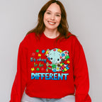 It's Okay To Be Different Elephant Design - Autism Awareness Unisex Crewneck T-Shirt Sweatshirt Hoodie