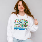 It's Okay To Be Different Elephant Design - Autism Awareness Unisex Crewneck T-Shirt Sweatshirt Hoodie