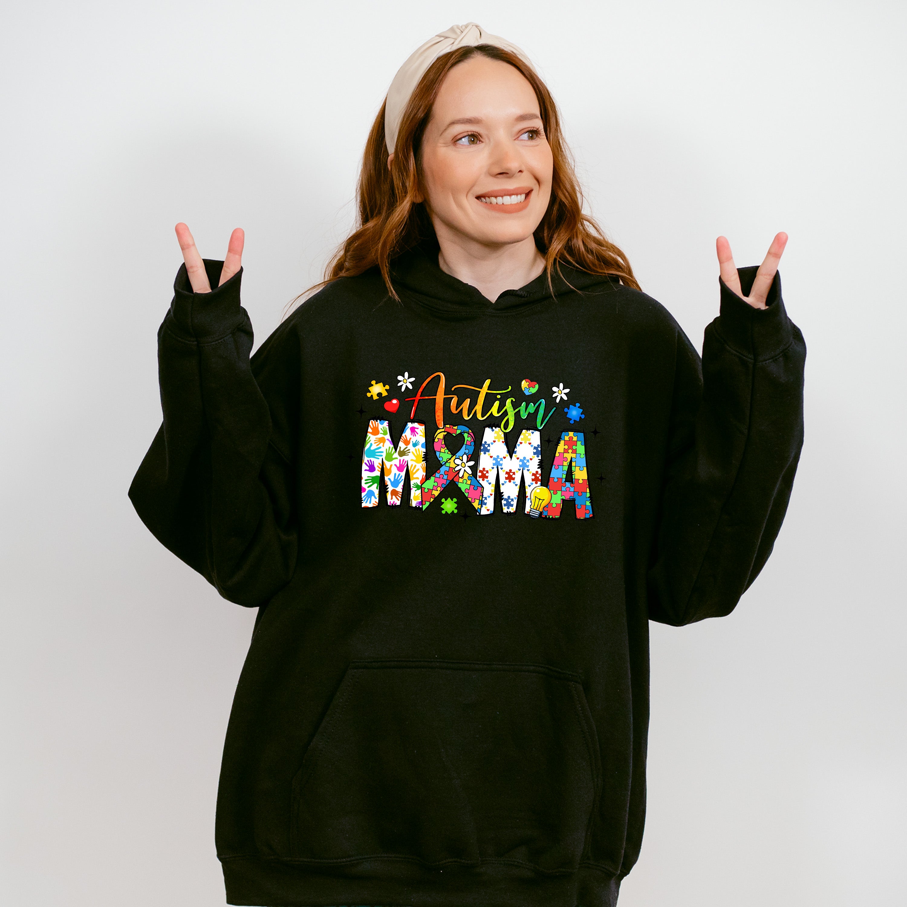 Autism Mama Colorful Design - Autism Awareness Unisex Crewneck T-Shirt Sweatshirt Hoodie