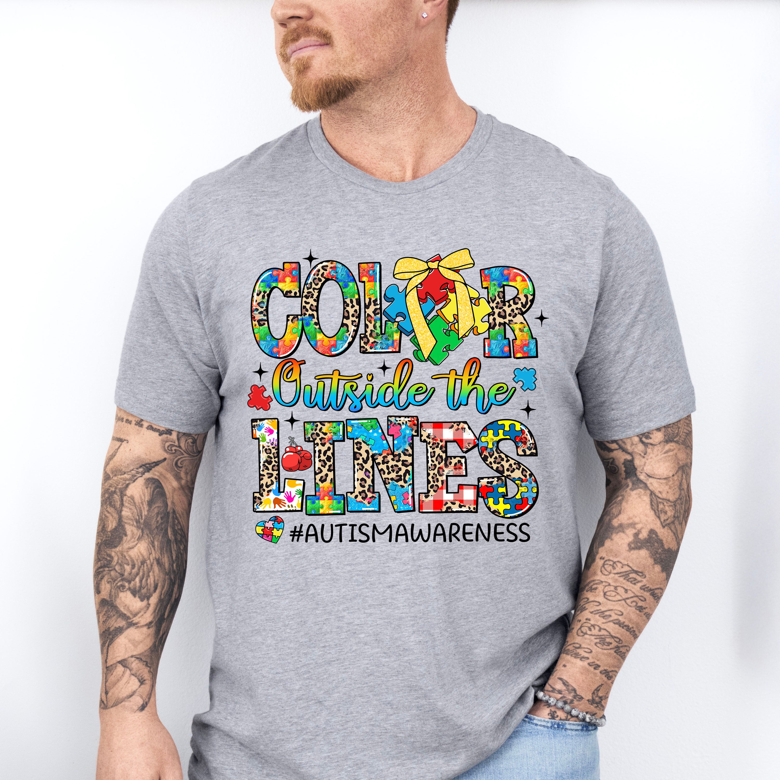 Color Outside The Lines - Autism Awareness Unisex Crewneck T-Shirt Sweatshirt Hoodie