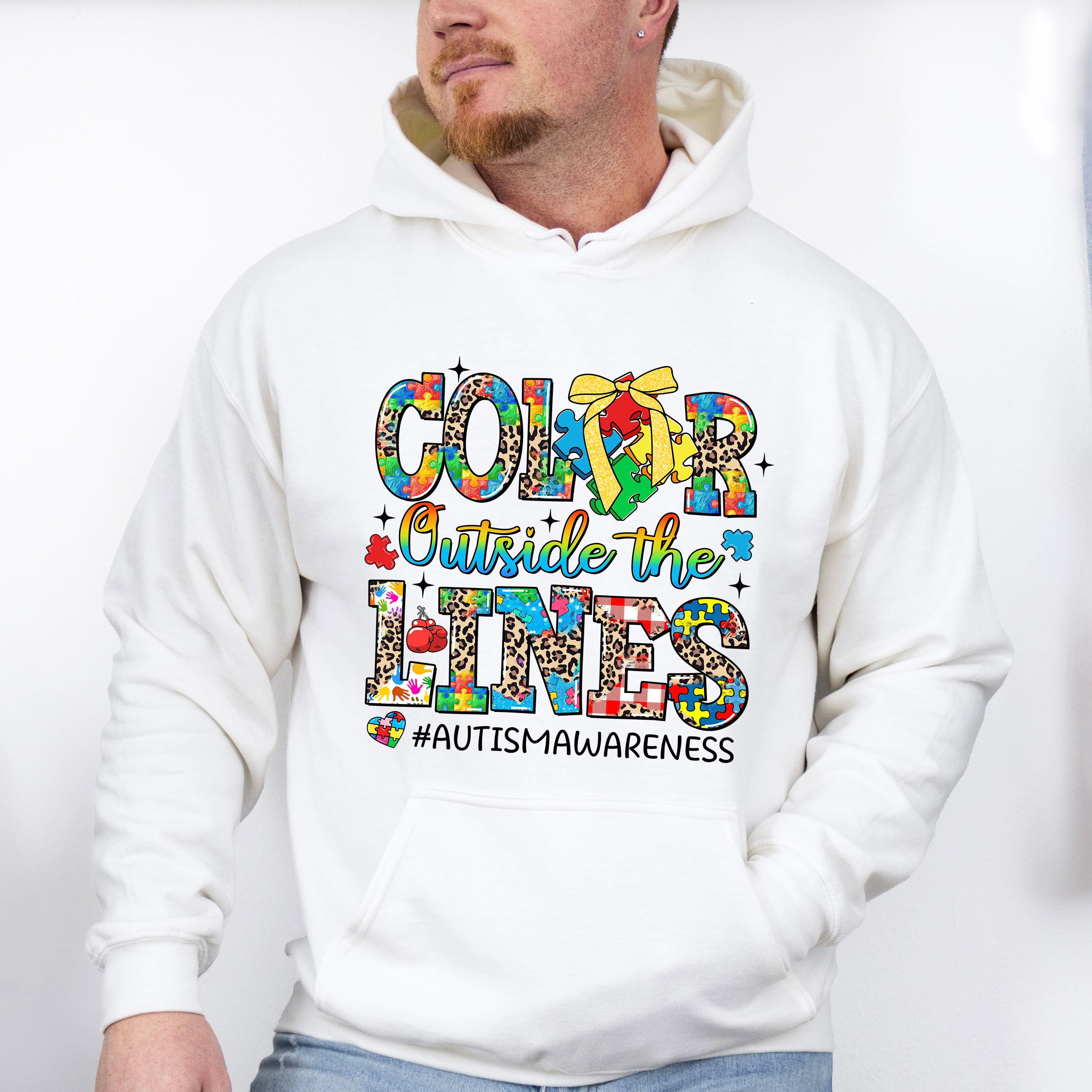 Color Outside The Lines - Autism Awareness Unisex Crewneck T-Shirt Sweatshirt Hoodie