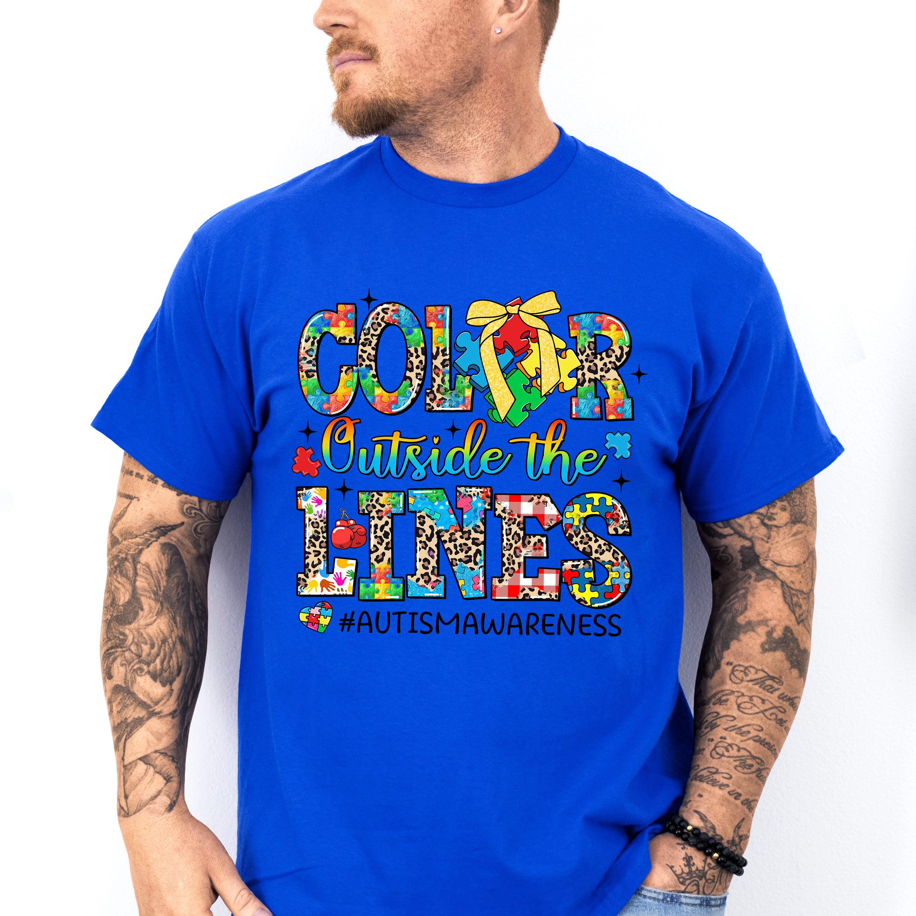Color Outside The Lines - Autism Awareness Unisex Crewneck T-Shirt Sweatshirt Hoodie