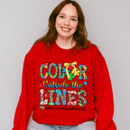 Color Outside The Lines - Autism Awareness Unisex Crewneck T-Shirt Sweatshirt Hoodie
