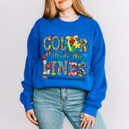 Color Outside The Lines - Autism Awareness Unisex Crewneck T-Shirt Sweatshirt Hoodie