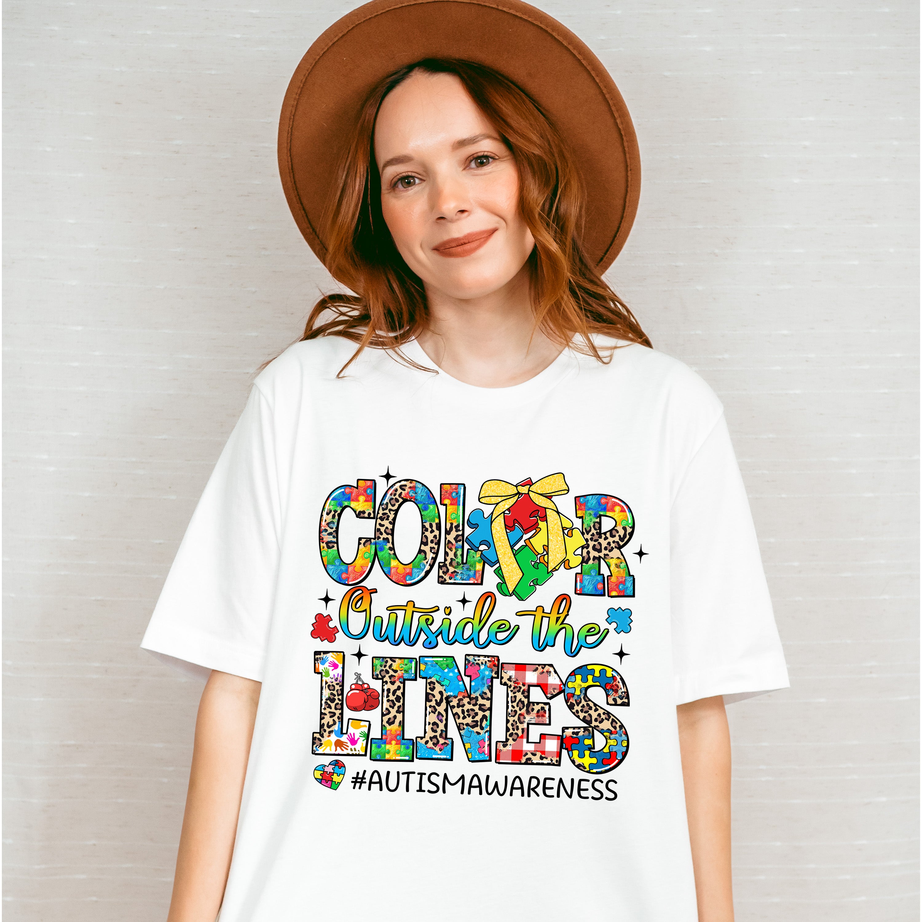 Color Outside The Lines - Autism Awareness Unisex Crewneck T-Shirt Sweatshirt Hoodie