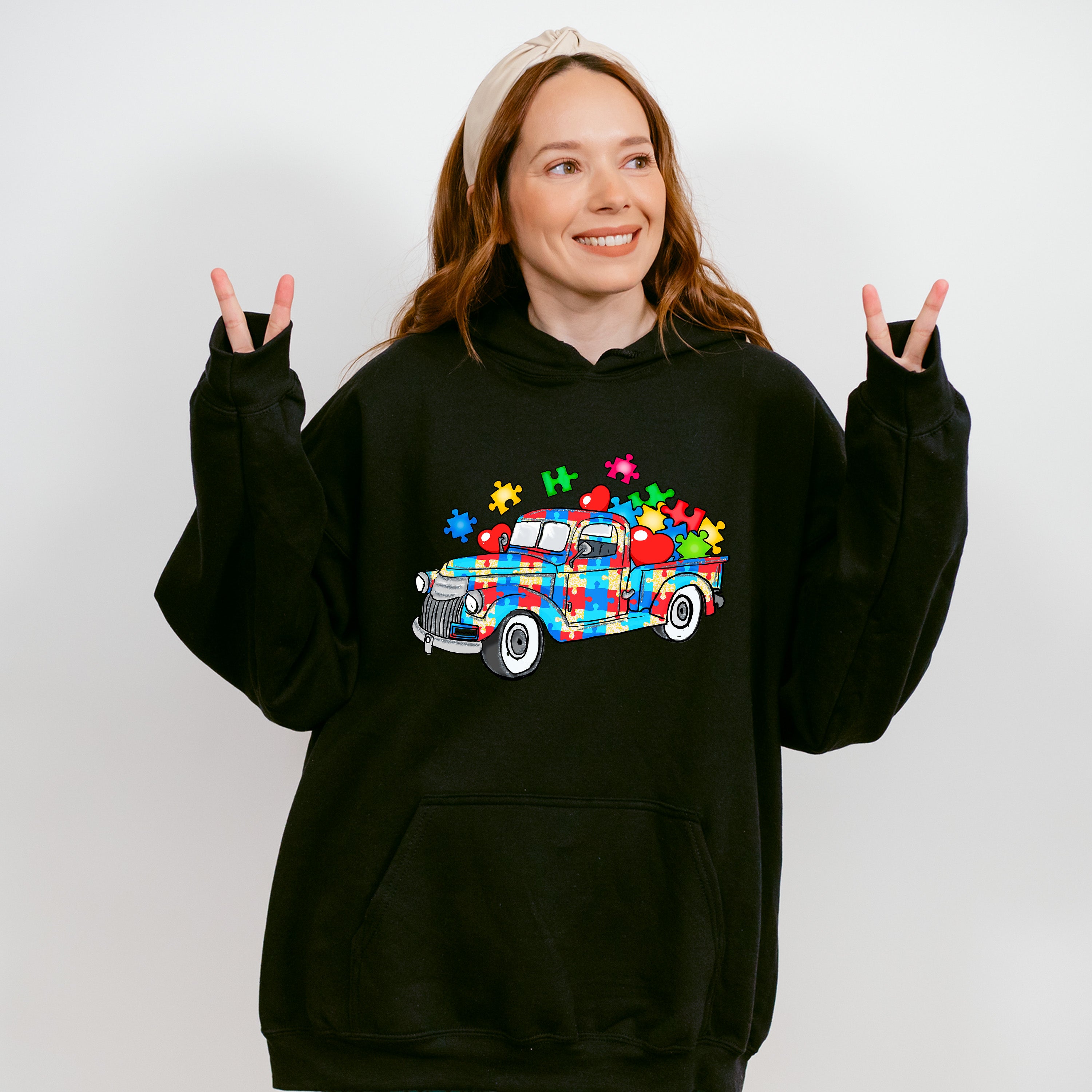 Jigsaw Truck - Autism Awareness Unisex Crewneck T-Shirt Sweatshirt Hoodie